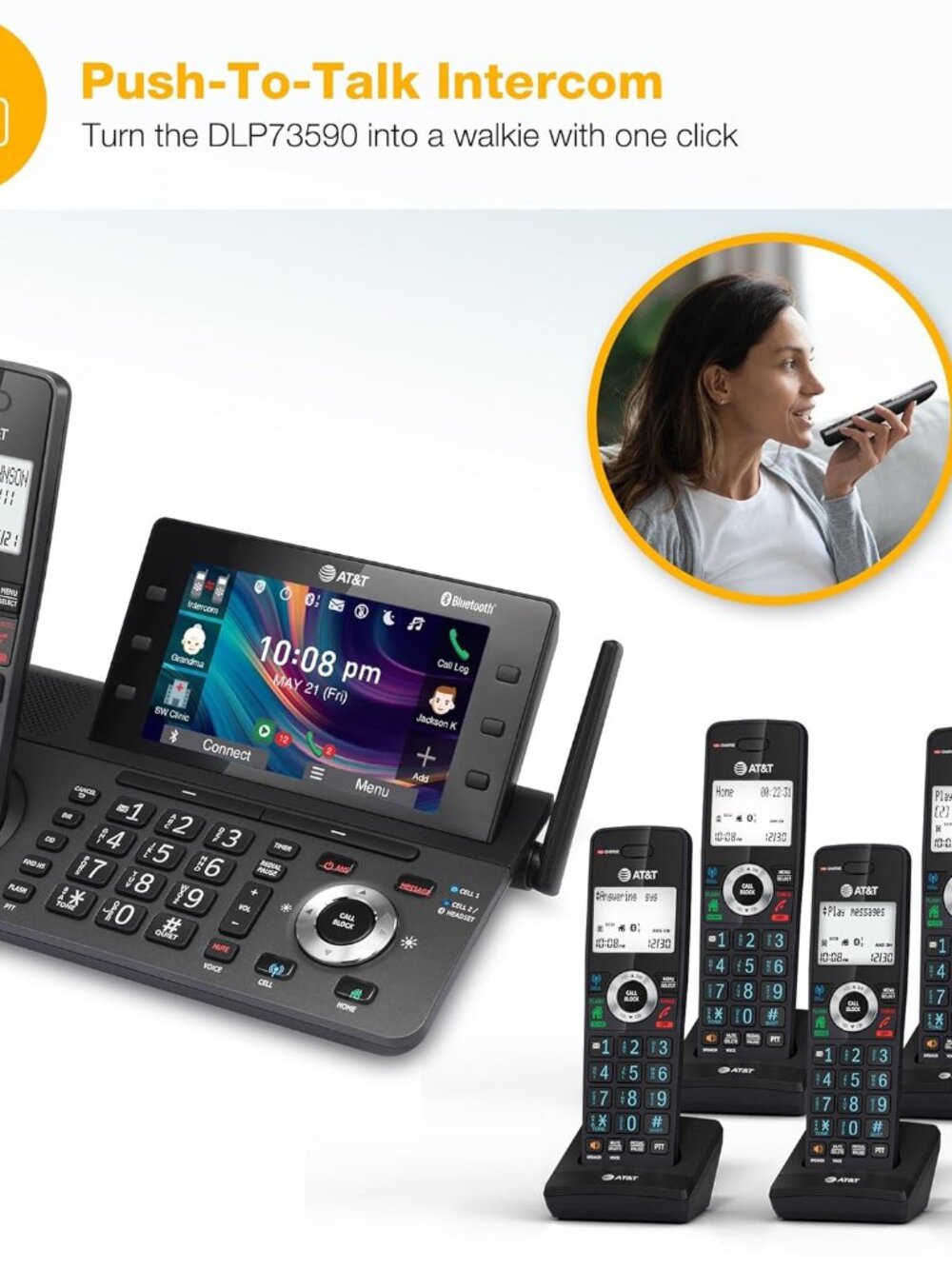 AT&T 5-Handset DECT 6.0 Cordless Phone with Answering Machine, DLP73590